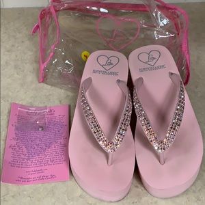 Lady Lanell’s flip flops with Swarovski Crystals